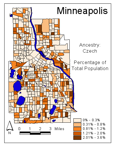 Map of Czech Ancestry