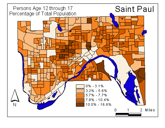 Age Map: 12 through 17