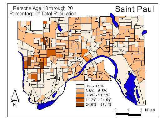 Age Map: 18 through 20