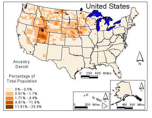 Map of Danish Ancestry