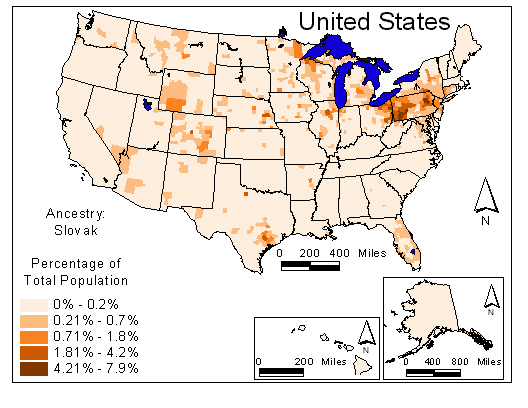 Map of Slovak Ancestry